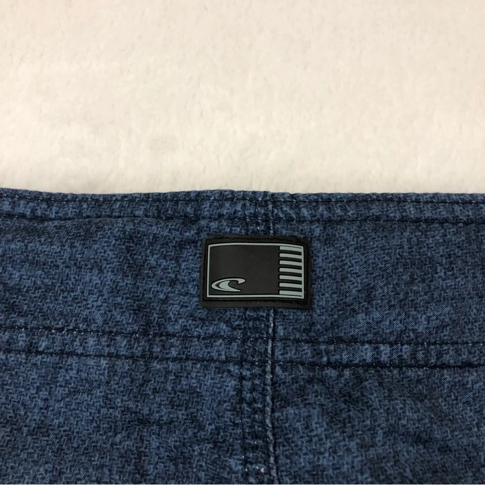 O’Neill Patriotic Navy Blue White Striped Surf Board Shorts Swim Trunks Mens 36